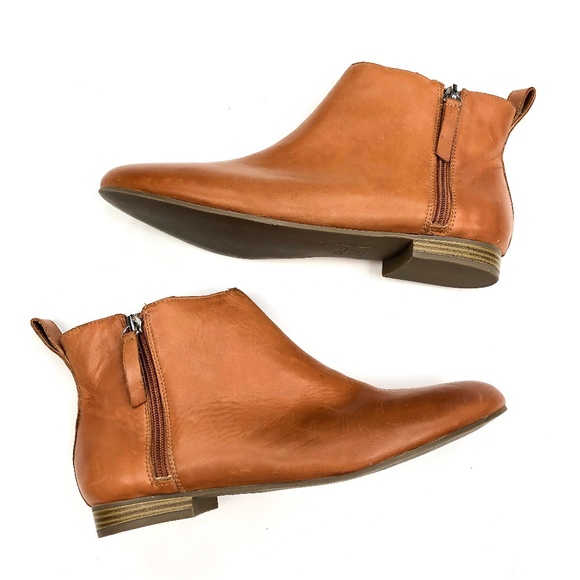 GAP Shoes - GAP | Genuine Leather Ankle Bootie Tan